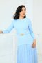 Üst Atlas Alt Chiffon Long Dress - Baby Blue - 6