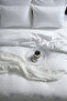 Double Cotton - Satin 210 Tc (83 Thread) Striped Duvet Cover Set White - 5