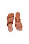 Women's Square Toe Tan Thick-Strapped Stylish Daily Slippers - 2