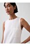 Kadın Beyaz Eyelet Hem Mini Shift Elbise - 2