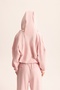 Tyon Stripe Detail Pink Hooded Crop Tracksuit Set - 5