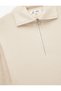 Viscose Blended High-Neck Long-Sleeve Half-Zip Sweater - 5