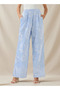 Wide-Leg Paisley Print Pleated Trousers