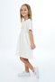 Girl's Printed Relax Fit Crew Neck Short Sleeve Striped Dress - 5