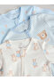 100% Organic Cotton Blue Bear Patterned Double Zipper Footless 3-Piece Sleeping Bag Set Alyw51013 - 7