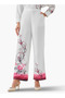 Wide Leg Floral Print Pants - 4