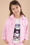 Light Pink Pocket Detailed Jacket and Printed T-Shirt Girl's 3-Piece Trouser Set 23592 - 4