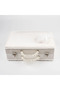 Velvet Chest Dowry Box Quran Box (White, Hollow Box) - 2