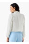 Cropped Viscose Single Breasted Blazer with Flap Pockets - 4