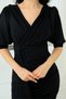 Glittery Fish Model Flywheel Detailed Evening Dress - Black - 3