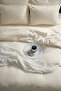Double Cotton - Satin 210 Tc (83 Thread) Striped Duvet Cover Set Ecru - 3