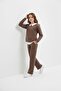 Brown Stone Detailed Pants and Girls' 3-Piece Shirt Set 23626 - 4