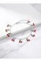 Women's Red Enameled Cherry Pendant Minimal Bracelet Steel - 3