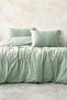Double Cotton - Satin 210 Tc (83 Thread) Striped Duvet Cover Set Green - 3