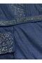 Front Pleated, Front Belt, Cuff-Stoned, Glittery Dress - 3