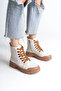 Bloom Lace-Up Zippered Orthopedic Sole Women's Boots Ctt - Cream
