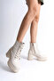 Lauren Lace-Up Zippered Orthopedic Sole Heelswomen's Boots Kt - Cream - 2