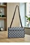 Elegant Modern Flap Messenger Bag Women's Gray Dotted Bag - 3