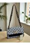 Elegant Modern Flap Messenger Bag Women's Gray Dotted Bag