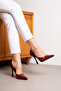 JADE Burgundy Gold Accessory Elegant Women's Stiletto – Pointed Toe Stiletto Heel - 5