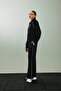 D7128Axbk81 Black Wide Leg Standard Length Modal Sports Pants - 3