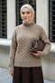 Braided Stone Turtleneck Knitwear Sweater - 3