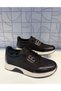 Ay 603 Black Genuine Leather Orthopedic Rubber Laced Casual Sports Shoes