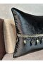 Woven Velvet Atlas Black Beaded Tassel 43X43 Square - 5