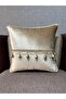 Woven Velvet Atlas Mink Beaded Tassel 43X43 Square - 2