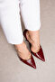 JADE Burgundy Gold Accessory Elegant Women's Stiletto – Pointed Toe Stiletto Heel - 2