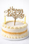 5-Piece Mdf Happy Birthday Written Cake Decoration - Birthday, Party, Celebration Accessory 15X9 cm - 2
