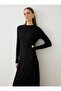 Sandy Fabric Draped Detailed Buckle Hijab Dress - Black - - 4