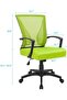 Furmax Ribbed Mid Back Office Chair, PU Leather, Adjustable Swivel - Green - 2