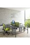 Furmax Ribbed Mid Back Office Chair, PU Leather, Adjustable Swivel - Green - 8