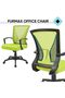 Furmax Ribbed Mid Back Office Chair, PU Leather, Adjustable Swivel - Green - 3