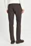 Cotton Slim Fit Slim Cut Side Pocket Dobby Stretchy Casual Brown Trousers - 5