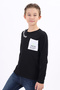 Boys' Printed Crew Neck Long Sleeve T-Shirt - Pocket Detail - 2