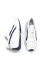 Flarana White Navy Blue Women's Lace-Up High Sole Sneaker Sports Shoes - 4