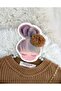 Coffee-Colored Pom-Pom Sweater and Teddy Bear Knitwear Skirt Set with Bag - 4