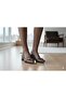 (Kırcalı) Short Heeled Women's Shoes with Front Buckle Detail Brown - 4