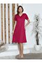 Imissi Lace V-Neck Nightgown Pajama Set - Red