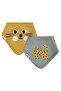 Cat Printed 2-Piece Bib - Mustard