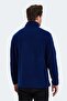 Comfortable Fleece Hooded Navy Blue Men's Sweatshirt Suitable for Daily Use Sweatshirt Navy Blue - 2
