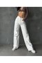 Women's High Waist White Jean Pants White Loose Jeans Palazzo - 2