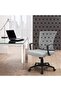 Furmax Ribbed Mid Back Office Chair, PU Leather, Adjustable Swivel - Grey - 7