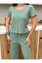 100% Pure Cotton Short Sleeve Women's Pajama Set - 5