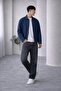 Men's Anthracite Color Baggy Fit Loose Cut Denim Baggy Jeans - 5