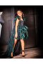 Short in the Front and Long in the Back, Evening Dress with Detachable Tail. - 5