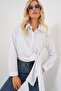 Women's White Tie-Up Long Sleeve Shirt