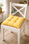 Premium Duck Bezi Gingham 40X40 Cushion Beaded Silicone Chair Cushion 1 Pc - 2